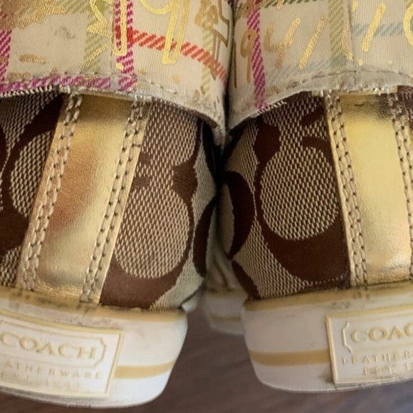 Coach Bonney Graffiti High Top Fold Over Sz 8 Sneakers Canvas Laced RARE - Picture 12 of 12